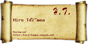 Hirs Tímea névjegykártya